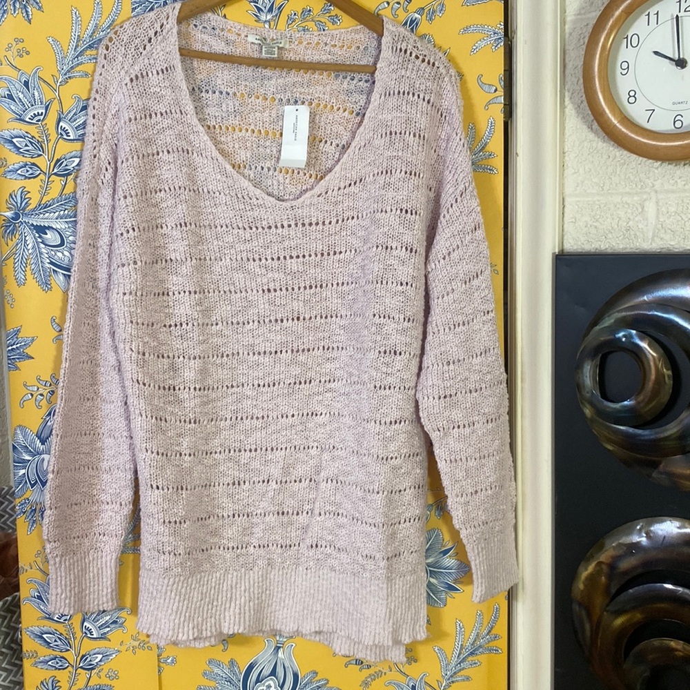 NWT XS AMERICAN EAGLE oversized knit lightweight sweater in pale pink